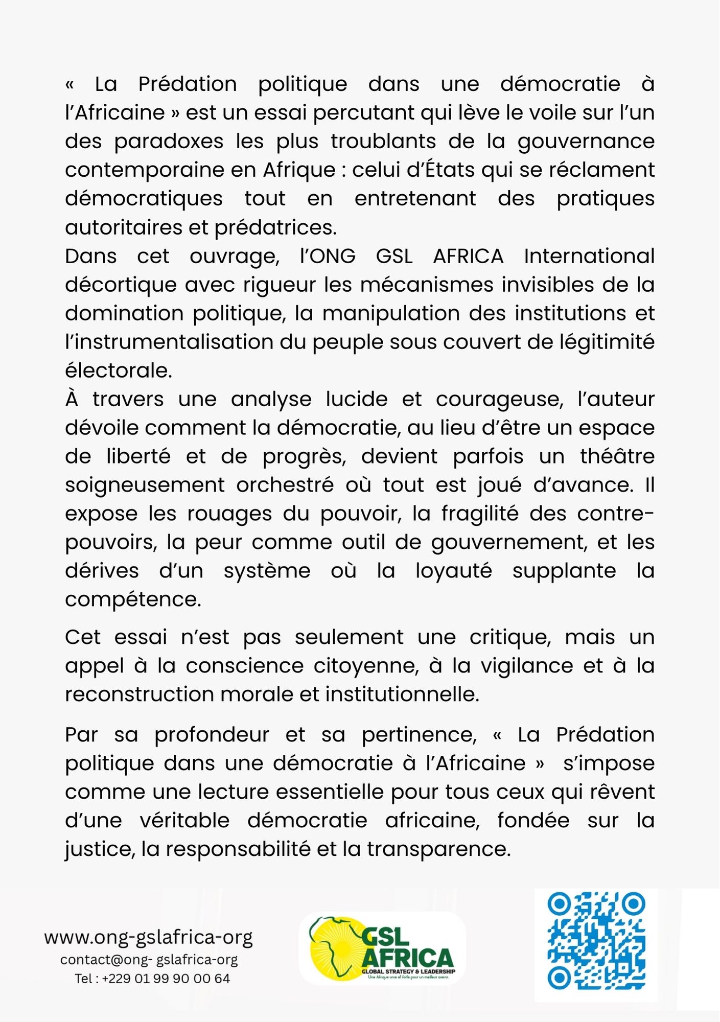 la prÉdation politique dans une dÉmocratie À l’africaine la prÉdation politique dans une dÉmocratie À l’africaine